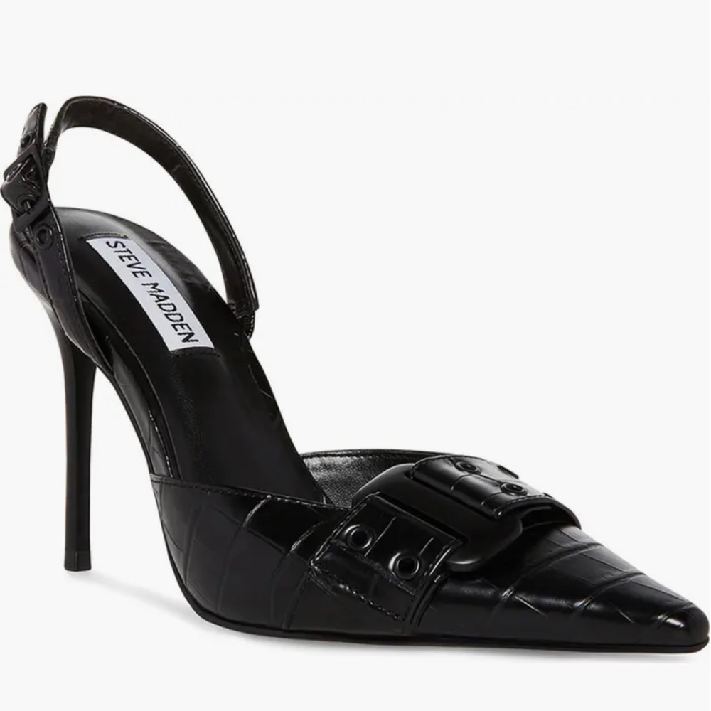 Steve Madden Black Buckle Heels